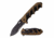 TAC Force TF-942BT Spring Assisted Knife, 3.75in, 3CR13 Stainless Steel, Spear Point, Half-Serrated, Black Blade, Rubber/Plastic Handle, Black/Tan, TF-942BT