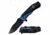 TAC Force TF-988BL Spring Assisted Knife, 3.5in, 3CR13 Stainless Steel, Drop Point, Black Blade, Aluminum Handle, Black/Blue, TF-988BL