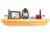 Tactical Walls 825 Top Locking Shelf w/ Rope Trim, Standard Foam, Early American, 0825TLEARSMPLN52