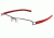 Tag Heuer Track S Eyeglasses, Dark Frame/Red Black Temples, Clear Lens 7623-010