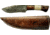 Titan Damascus Fixed Blade Knives, Overall Length - 7.3 in, Blade Length - 3.8 in, Handle Material - Black Walnut &amp; Camel Bone TD -095