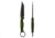 Toor Knives Dealer Exclusive Phosphor Green Serpent Fixed Blade Knife, 3.75in, Steel CPM3V, G10 Handle, Serpent-DE