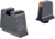 Trijicon Suppressor/Optic Height Sight Set, Orange Front/Black Rear &amp; Green Lamp, Glock  42, 43, 43x, 43e, 50, Black, 601142