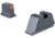 Trijicon Suppressor/Optic Height Sight Set, Orange Front/Metal Rear &amp; Green Lamp, Glock 17, 17L, 19, 22 - 28, 31 - 35, 37 - 39, 45, Black, 601138