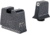 Trijicon Suppressor/Optic Height Sight Set, White Front/Metal Rear &amp; Green Front Lamp, Glock  42, 43, 43x, 43e, 48, Black, 601144