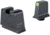 Trijicon Suppressor/Optic Height Sight Set, Yellow Front/Black Rear &amp; Green Lamp, Glock  42, 43, 43x, 43e, 51, Black, 601143