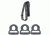 TUFF Products Quick Hook System 1 Clip On Snap Hook, 3 Notched Polymer Rings, Black 2001-BK-SET