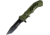 US Army Linerlock Green Handles A/O Folding Knife,4in,Stainless Steel,Partially Serrated,Tanto,Green,Aluminum Handle USAA1020TG