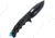 USMC Blue A/O Folding Knife, 5in Closed, 3.5in Black Finish Stainless Tanto Blade, Black Stainless Steel Handle, M-A1066BBK