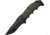 USMC Linerlock Black A/O Folding Knife,3.75in,Stainless Steel,Partially Serrated,Drop Point,Black and Green,Rubber Handle USMA1039BG