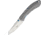 V NIVES Poseidon Linerlock Folding Knife, 4.75in Closed, 3.5in Satin 154Cm SS Blade, Gray Sculpted Titanium Handle, Thumb Stud, Pocket Clip, Storage Case., V04TIP