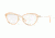 Versace VE1244 Progressive Prescription Eyeglasses 1406-53 - Pale Gold/orange Transp Frame