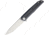 Vouking Knives Samgun Framelock Folding Knife, 4.25in Closed, 3.5in Stonewash 12C27 Sandvik SS Drop Point, Black Tumbled Finish Titanium Handle, Pocket Clip, TS05BLC