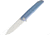 Vouking Knives Samgun Framelock Folding Knife, 4.25in Closed, 3.5in Stonewash 12C27 Sandvik SS Drop Point, Blue Anodized Titanium Handle, Pocket Clip, TS05BLU