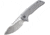 We Knife Co Ltd Malice Framelock Gray Folding Knife, 4.63in Closed, 3.5in Satin Bohler M390 SS Blade, Gray Titanium Handle, Pocket Clip, Black Nylon Zippered Storage Case, Gray, 911A
