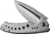 We Knife Co Ltd Nexusia Gray Folding Knife, 4.5in Closed, 3.5in Satin CPM-20CV Stainless Drop Point Blade, Gray Titanium Handle, Nylon Case, WE22044-2