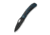 WEKNIFE Inmate Front Flipper &amp; Thumb Hole Knife Black Titanium Handle With Blue Raindrops (3.7" Black Stonewashed CPM 20CV Blade)