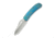 WEKNIFE Inmate Front Flipper &amp; Thumb Hole Knife Blue Titanium Handle With Golden Raindrops (3.7" Satin Finished CPM 20CV Blade)