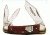 Winchester Knives 3 3/4in, 3 Blade Spline Back Serpentine Whittler w/ Burnt Orange Bone Buffalo Head Handle W 18 39118 BH