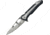 WithArmour Fin Linerlock Folding Knife, 3.5 satin finish D2 tool steel blade, Black G10 handle with stonewash finish stainless o, WA-066BK