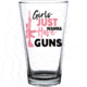 2 Monkey Trading Girls Just Want Guns Americana Pint Glass, 16oz, 2M1015100S