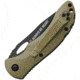 5.11 Tactical Underbrush Linerlock Underbrush Linerlock Folding Knive, 3.5in Closed, 2.75in Black Partially Serrated SS Blade, Brown Frn Handle, Thumb Pull, Pocket Clip, Clam Packed, Brown, 51114C
