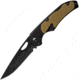 ABKT Tac Mark II Lockback Tan Folding Knife, 2.5 black oxide coated 8Cr13MoV stainless blade, Black stainless handle with tan G10 inlay, AB062T