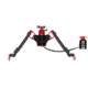 ACCU-TAC Hyb-500 Hydro Bipod, Picatinny, Cants, Remote Vert Adjust, Black/Red, Large, HYB-0500