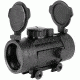 AimSports 1X42 Red Dot Sight Weaver Base w/ Flip-Up Lens, Black RT42W