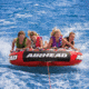Airhead Mega Slice Inflatable Quadruple Rider Towable, Red/Black/Gray, AHSSL-42