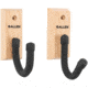 Allen Defender Hooks w/Wooden Mounting Plaque, Black, Wood/Steel, 5654