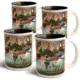 American Expedition Collage Coffee Mugs, Set of 4, Mallard 4012078