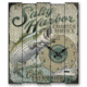 American Expedition Large Wooden Clock, Salty Harbor Strpd Bass 4011990