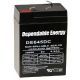 American Hunter DE645Dc, 6V 4.5 Amp Hr Rechargeable Battery, Tab Top, Bulk DE-30008