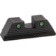 AmeriGlo Rear Only-Green Tritium Lamp, 2-dot Black Outlines .276" H .165 Sq Notch fits MOS slide, GL-875R