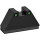 AmeriGlo Rear Only-Green Tritium Lamp, 2-dot Black Outlines .451" H .150 Sq Notch fits MOS slide, GTR-215