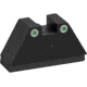 AmeriGlo Rear Only-Green Tritium Lamp, 2-dot White Outlines .451 H .150 Sq Notch fits MOS slide, GTR-115