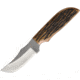 Anza 7.75 Inch Fixed Blade Knife, Amber Bone, Brown Leather Belt Sheath AZMC3AJB