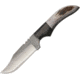 Anza 7.75 Inch Fixed Blade Knife W/ Clip, Elk and Micarta, Brown Leather Belt Sheath AZJWK2E