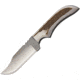 Anza 7.75 Inch Fixed Blade Knife W/ Clip, Elk, Brown Leather Belt Sheath AZJWK2FE
