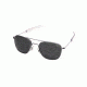 AO Original Pilot Sunglasses, Bayonet, Matte Chrome Frame, CC Gray Poly Lens, Polarized, 57mm, 30142