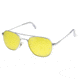AO Original Pilot Sunglasses, Wire Spatula, Matte Chrome Frame, Yellow Lens, 57mm, 30274