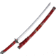 Armaduras Dragon Katana Red Snakeskin, 29 stainless blade, Red faux snakeskin handle with metal tsuba in shap, 146474