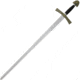 Armaduras Ivanhoe Sword, 32.75 unsharpened carbon steel blade, Brass finish metal alloy handle, 3106