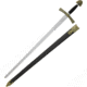 Armaduras Ivanhoe Sword with Scabbard, 32.75 unsharpened carbon steel blade, Brass finish metal alloy handle, 3106V