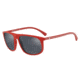Armani EA4118F Sunglasses 56906G-59 - Red Rubber Frame, Grey Mirror Black Lenses