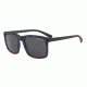 Armani Exchange AX4067S Sunglasses 823087-55 - Matte Blue Havana/tango Red Mt Frame, Grey Lenses
