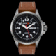 Armourlite Officer Series Black Dial Watch With Brown Leather Strap, Black/Silver/Brown AL821