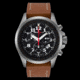 Armourlite Officer Series Chronograph Watch With Brown Leather Strap, Black/Silver/Brown AL832