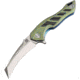 Artisan Cutlery Eagle Framelock Folding Knife, Eagle 5in Closed, 3.63in Satin S35Vn SS Curved Blade, Blue/Gold Titanium Handle With Carbon Fiber Inlay, Geometric Handle Pattern, Black Nylon Zippered Storage Case, 1816G-BU02